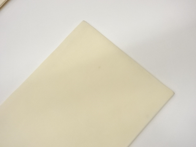  塩瀬金銀駒刺繍万年青模様名古屋帯